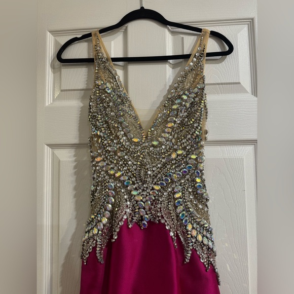 Jovani Pink and Silver Evening Gown - Picture 6 of 8